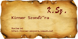 Kirner Szonóra névjegykártya